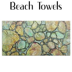 beach towel with rock art